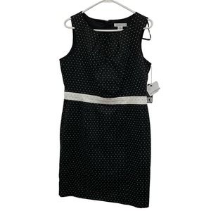 Liz Claiborne‎ Black and White Polka Dot Dress Size 12 NWT